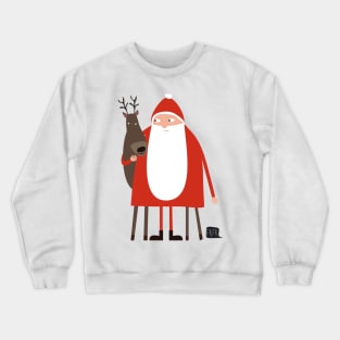 Santa and his reindeer / Weihnachtsmann mit Rentier Crewneck Sweatshirt